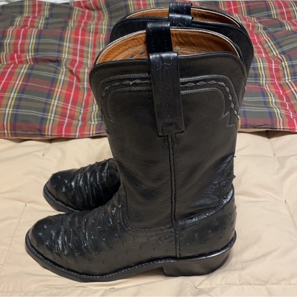 Lucchese Black and Tan Leather Boots - Picture 1 of 5